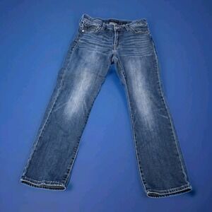 Lucky Brand Womens Jeans Size 6/28 Blue Denim Sweet Crop Mid‎ Rise Relaxed Fit